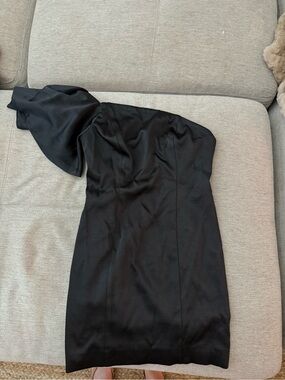 Fame and Partners x Free People Elegant One-Shoulder Black Dress